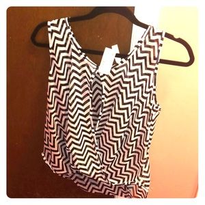 Black and white sheer women’s top